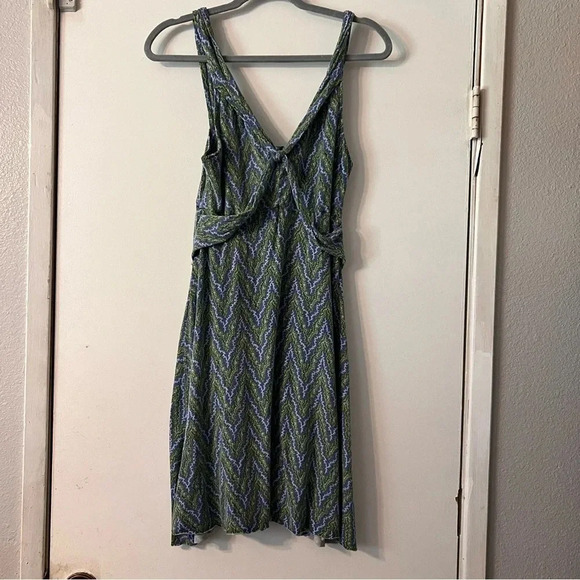 Free People Vintage Artsy Dress 90's Y2K Green Blue Small Boho Printed Festival - Picture 1 of 10